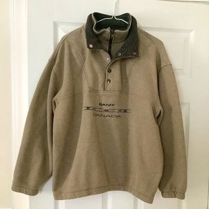 Vintage BANFF national park 1/4 zip down/button down sweater